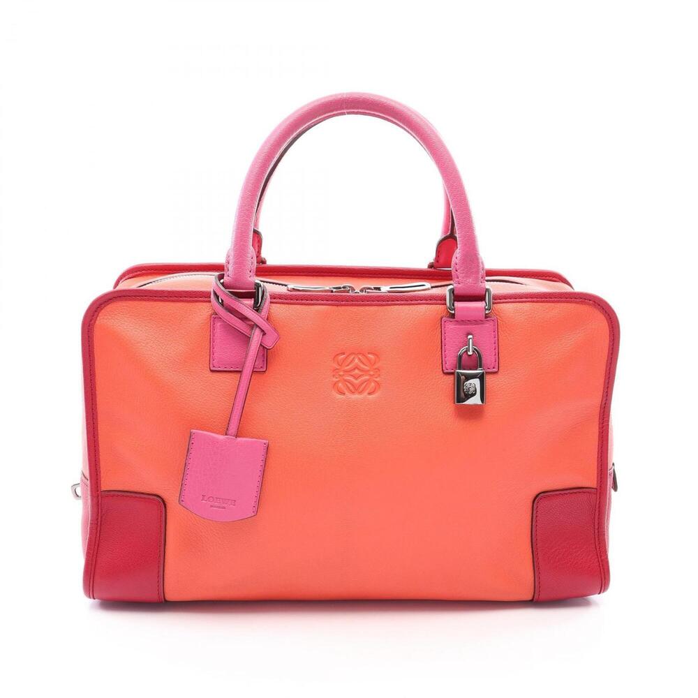 Loewe Amazona 36 Handbag, Leather, Women's, Orange, Pink, Red